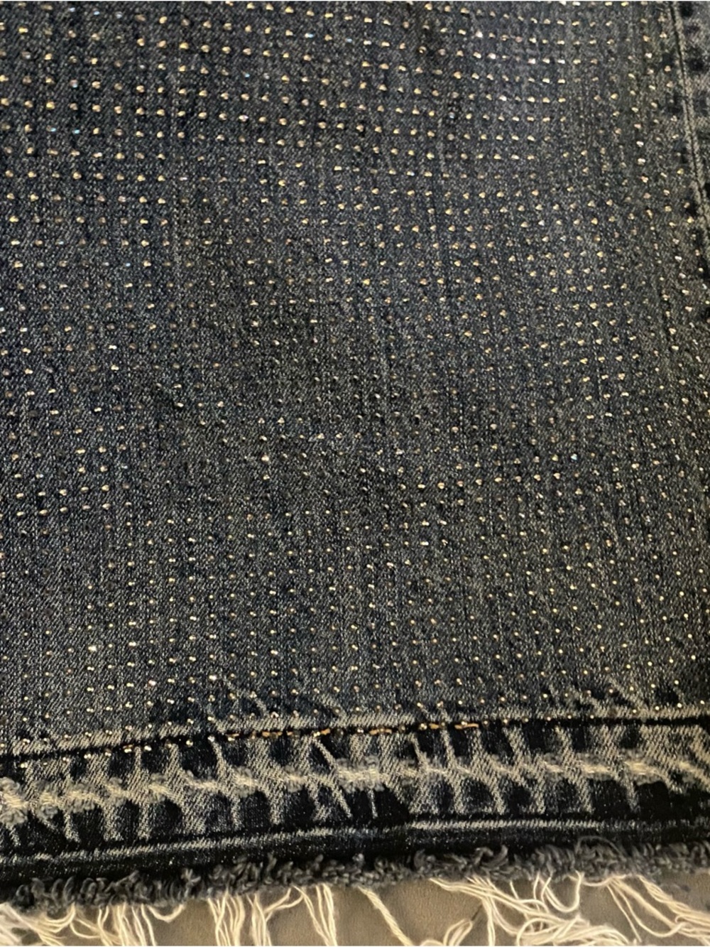 Zara Blue Wide-Leg Rhinestone Jeans - Picture 6 of 10
